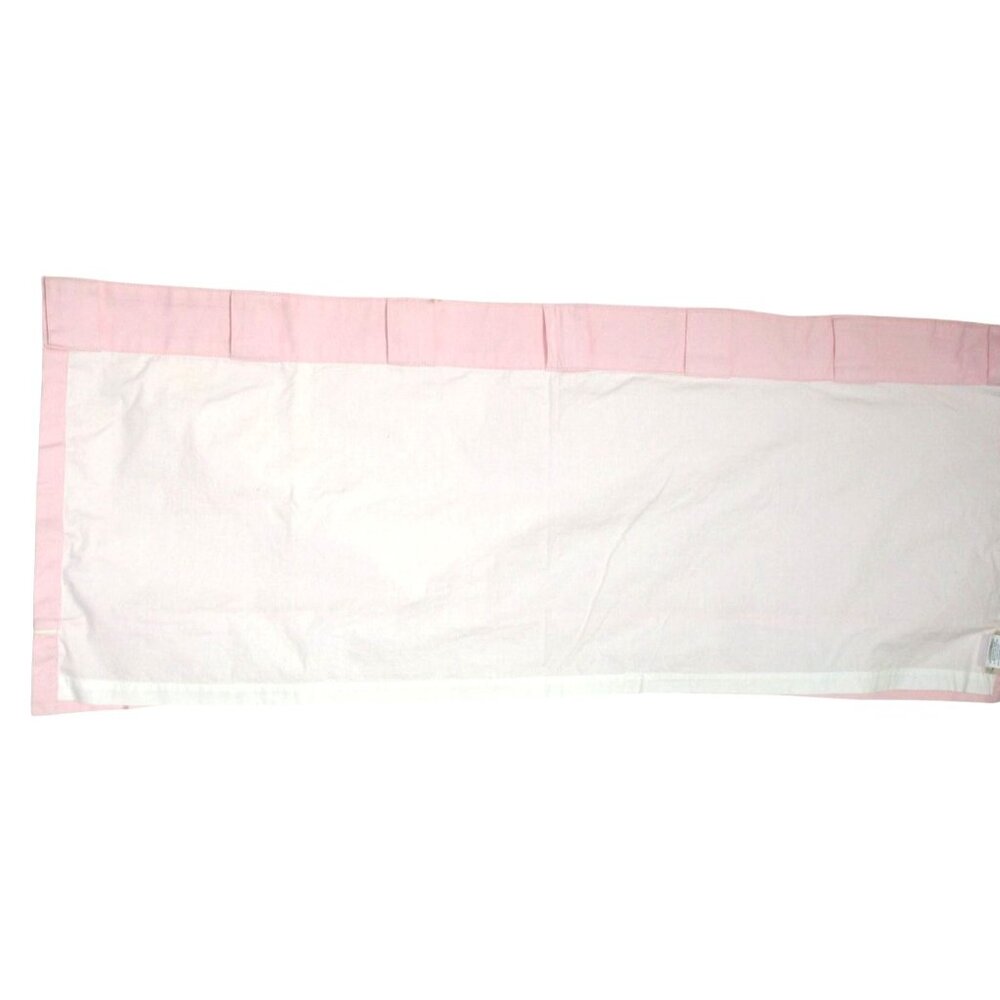 Pottery Barn Kids Girls Nursery 2 Pink Cotton Lined Valances 18x44 White Piping - Picture 4 of 8